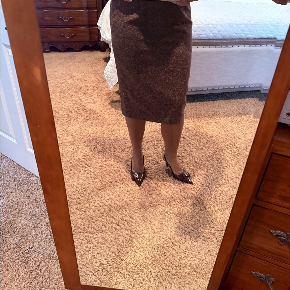 Caslon plum tweed pencil skirt